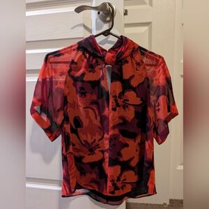 Rachel Roy Red and Black Blouse